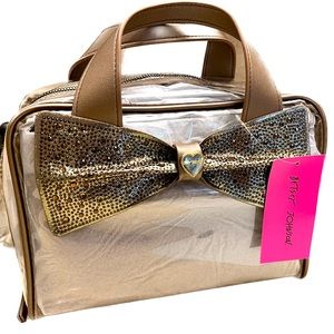 BETSEY JOHNSON Gorgeous Rhinestone Travel Makeup Toiletries Bag